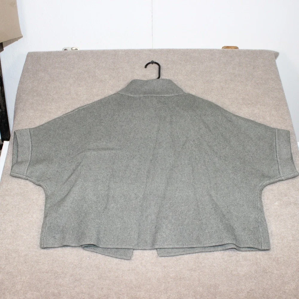 M.K. Maglificio Gray Knit Mock Neck Toggle Poncho Sweater Made in Italy Style
